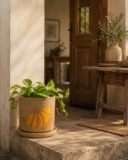 Earthy Bloom Tangerine Planter