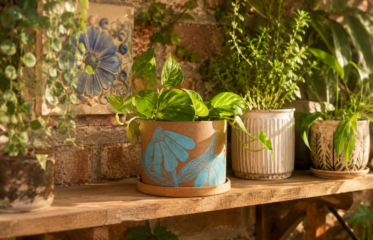 Azure Bloom Planter