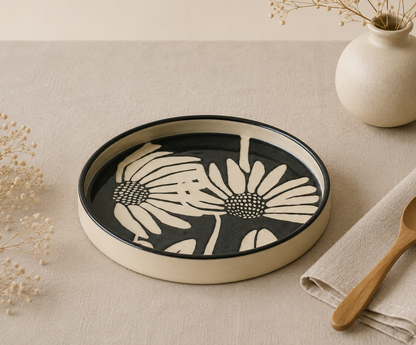 Midnight Daisy Plate