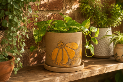 Earthy Bloom Tangerine Planter