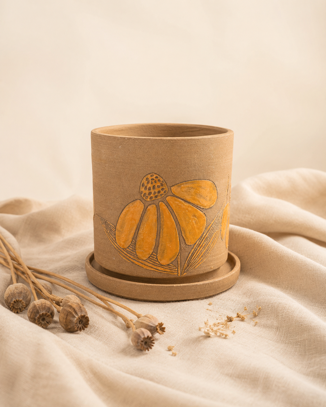 Earthy Bloom Tangerine Planter