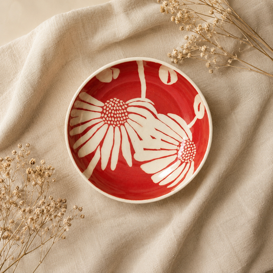 Crimson Daisy Bowl
