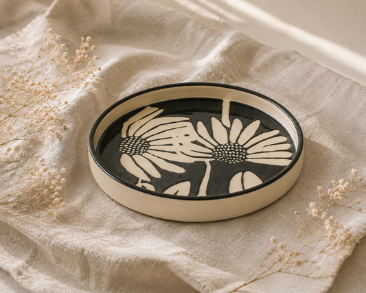 Midnight Daisy Plate